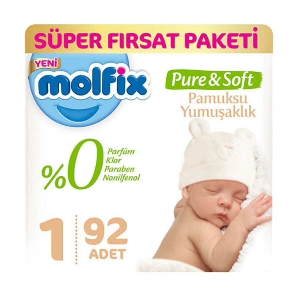 Molfix Pure & Soft Bebek Bezi 5 Beden Junior Süper Fırsat Paketi 44'lü