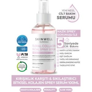 Skinwell Sıkılaştırıcı Etki Bitkisel Kolajen Gül Ekstrakt İçerikli Yüz Bakım Sprey Serum 100 ml