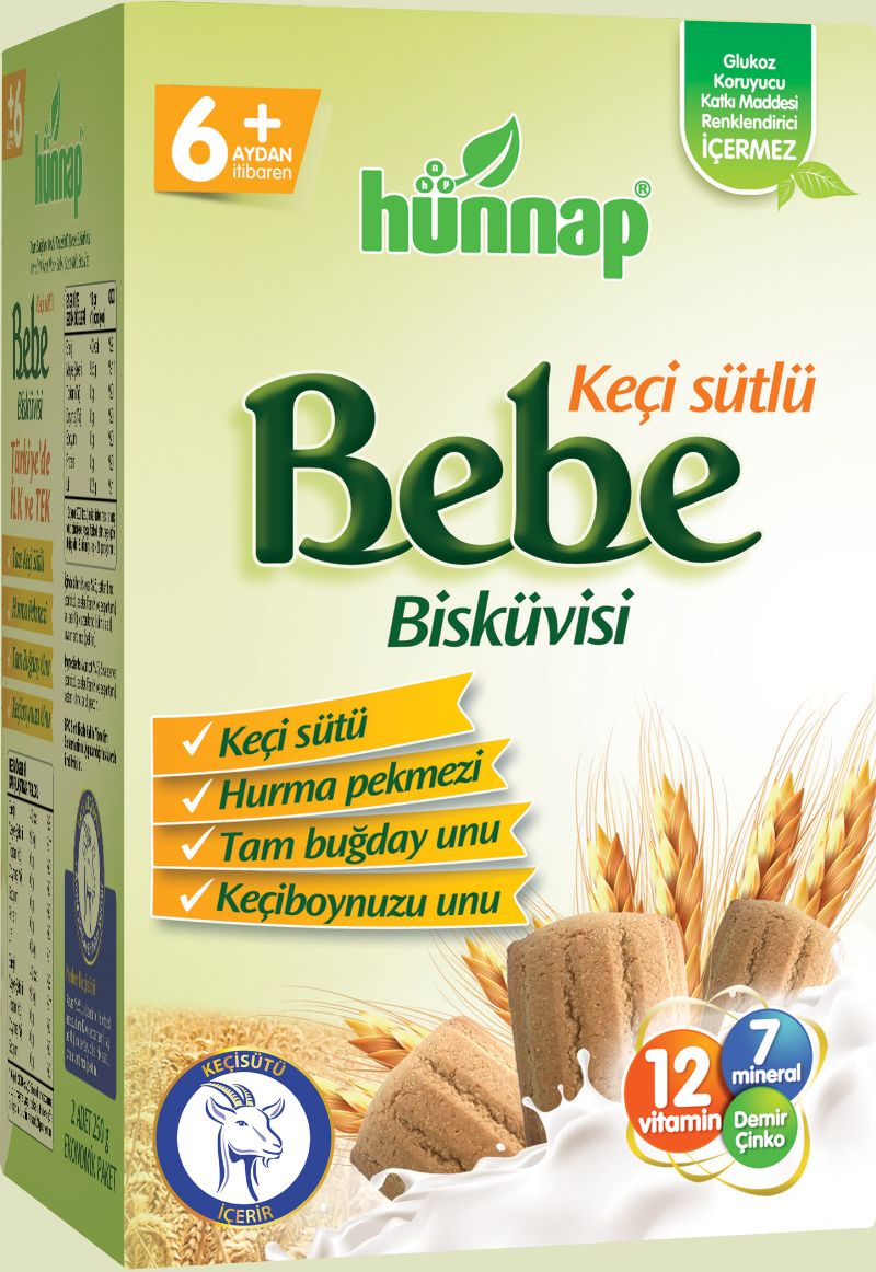 BEBE BİSKÜVİSİ KEÇİ SÜTLÜ PEKMEZLİ VE VİTAMİNLİ 400 GR