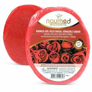 Naumed Kırmızı Gül Özlü Doğal Süngerli Sabun 135 gr