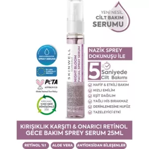 Skinwell Gece Yoğun Bakım Retinol İçerikli Yüz Bakım Sprey Serum 25 ml