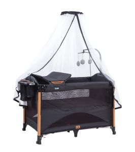 Ciciko C-1080 Tüllü Jaguar Sallanan Ara Katlı Oyun Parkı Beşik 70x110 cm - Siyah