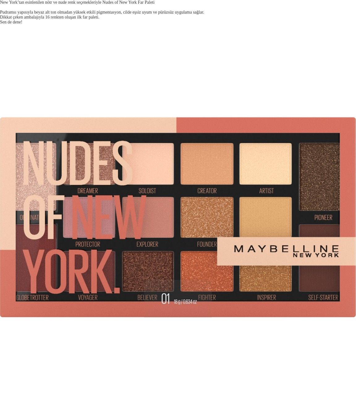 Maybelline New York Nudes Of New York Far Paleti