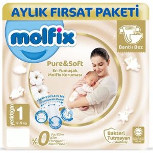 Molfix Pure & Soft Bebek Bezi Yeni Doğan No: 1 64'lü