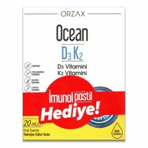 Ocean D3K2 Damla 20 ml + İmunol 12 Pastil Hediye