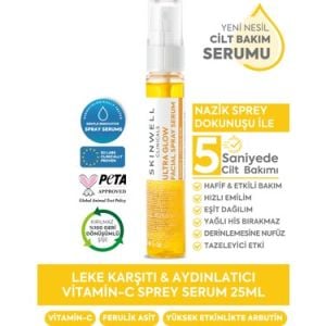 Skinwell Ton Eşitleyici ve Süper Aydınlatıcı C Vitamini Yüz Bakım Sprey Serum 25 ml