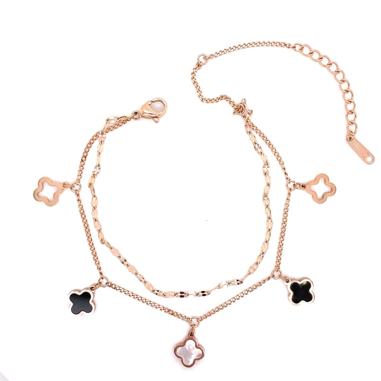 Küçük Yonca Figürlü Çelik Bileklik Rose