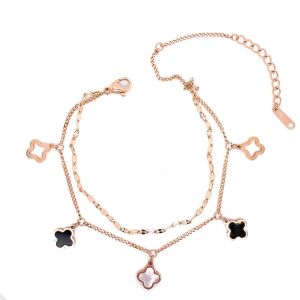 Küçük Yonca Figürlü Çelik Bileklik Rose