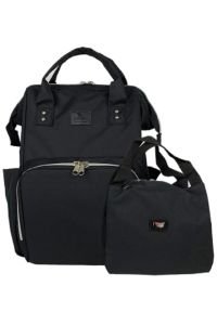 Stylo Star Anne Bebek Bakım Sırt Çantası + Termos Çanta - Siyah