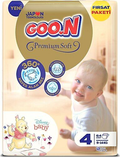 Goon Premium Soft Bebek Bezi No: 4 64'lü