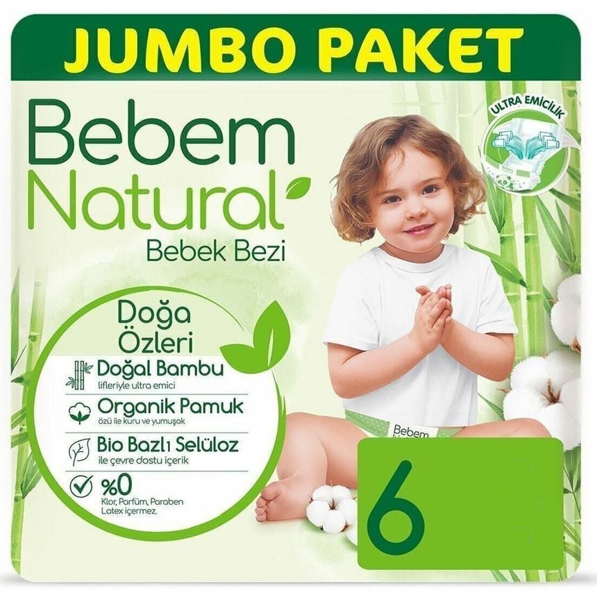 Bebem Natural Bebek Bezi No: 6 64'li