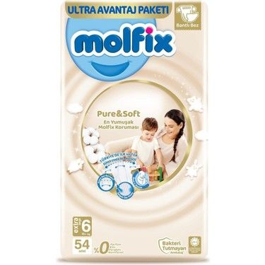 Molfix Pure Soft Bebek Bezi No: 6 54'lü