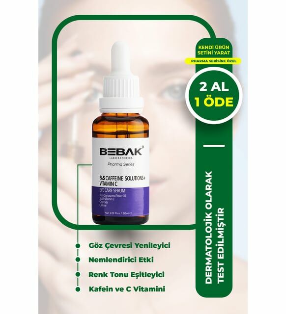 Bebak Pharma Series Göz Çevresi Vitamin C Serum 30 ml 2 Adet + Bebak Acı Badem Sütü 120 gr 1 Adet Hediye