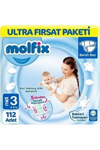 Molfix Ultra Fırsat Paketi Midi Bebek Bezi 3 Beden 112'li