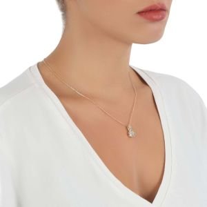 Papatya Figürlü Zirkon Taşlı Kolye Gold