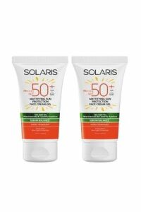 Solaris Yağlı Cilt Tipleri İçin Mat Bitişli Yaşlanma Karşıtı Jel Güneş Kremi SPF50+ 50 ml - 2 Adet