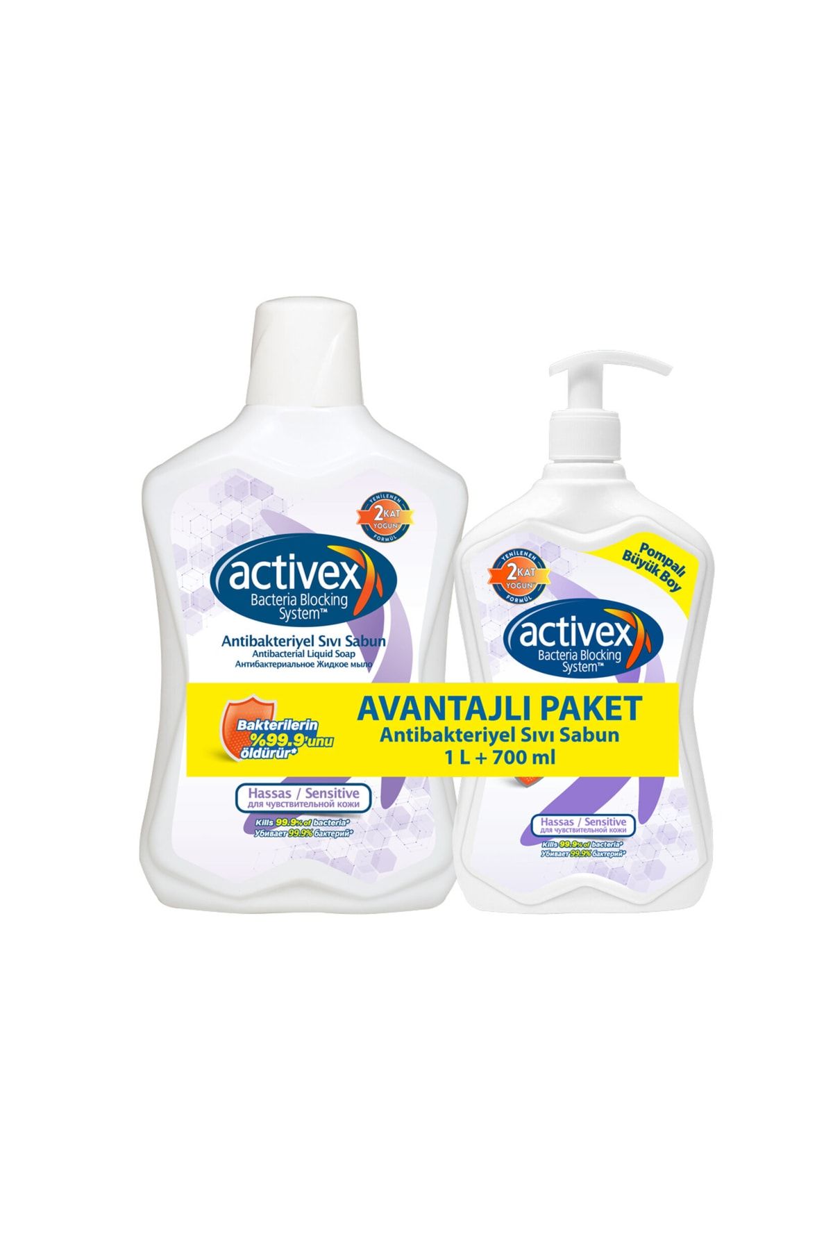 Activex Hassas Ciltler İçin Sıvı Sabun 1 lt + 700 ml