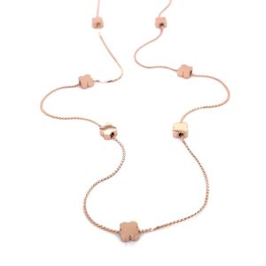 Küçük Yonca Figürlü Çelik Kolye Rose