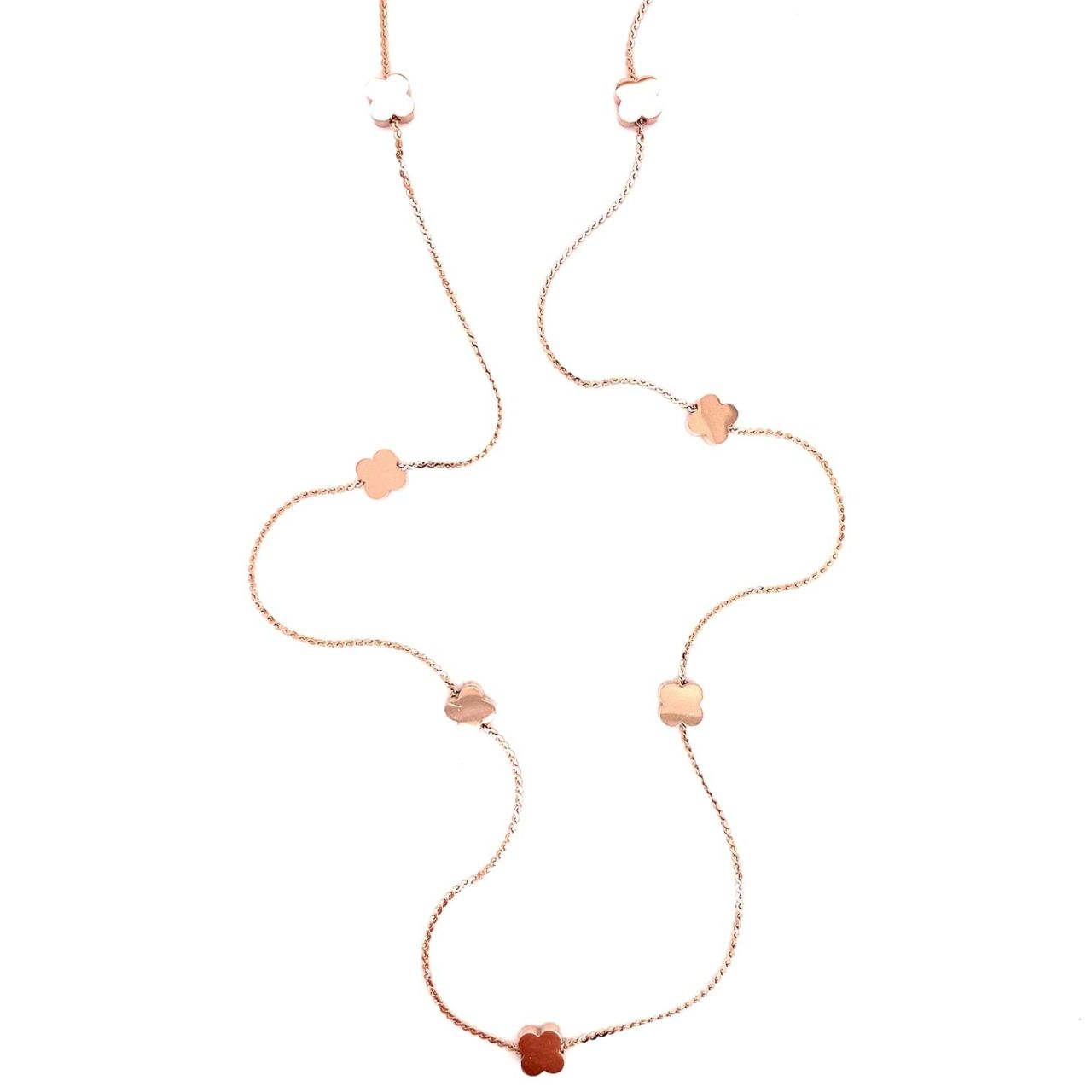 Küçük Yonca Figürlü Çelik Kolye Rose