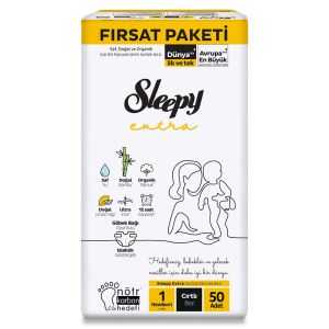 Sleepy Extra Yeni Doğan Cirtli Bebek Bezi No: 1 2-5 kg 50'li