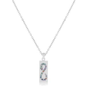 Yılan Figürlü Renkli Zirkon Taşlı Kolye Gümüş