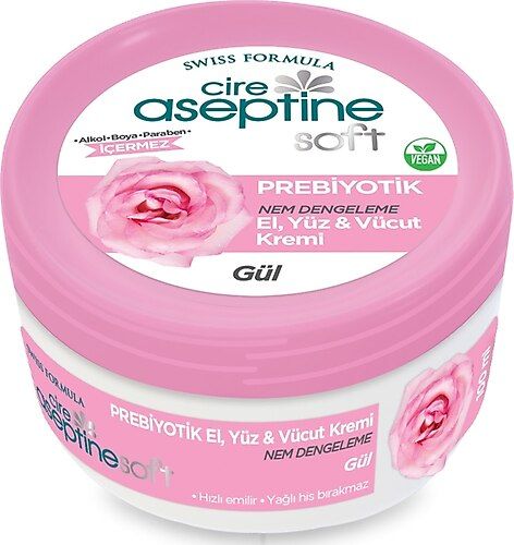 Cire Aseptine Soft Prebiyotik Gül El Yüz ve Vücut Kremi 100 ml