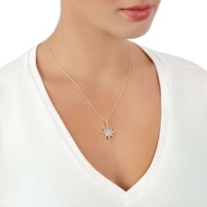 Kutup Yıldızı Figürlü Zirkon Kolye Gold