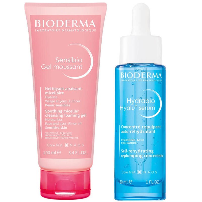 Bioderma Sensibio Foaming Gel 100 ml + Hydrabio Hyalu Serum 30 ml + Bilek Havlusu Hediye