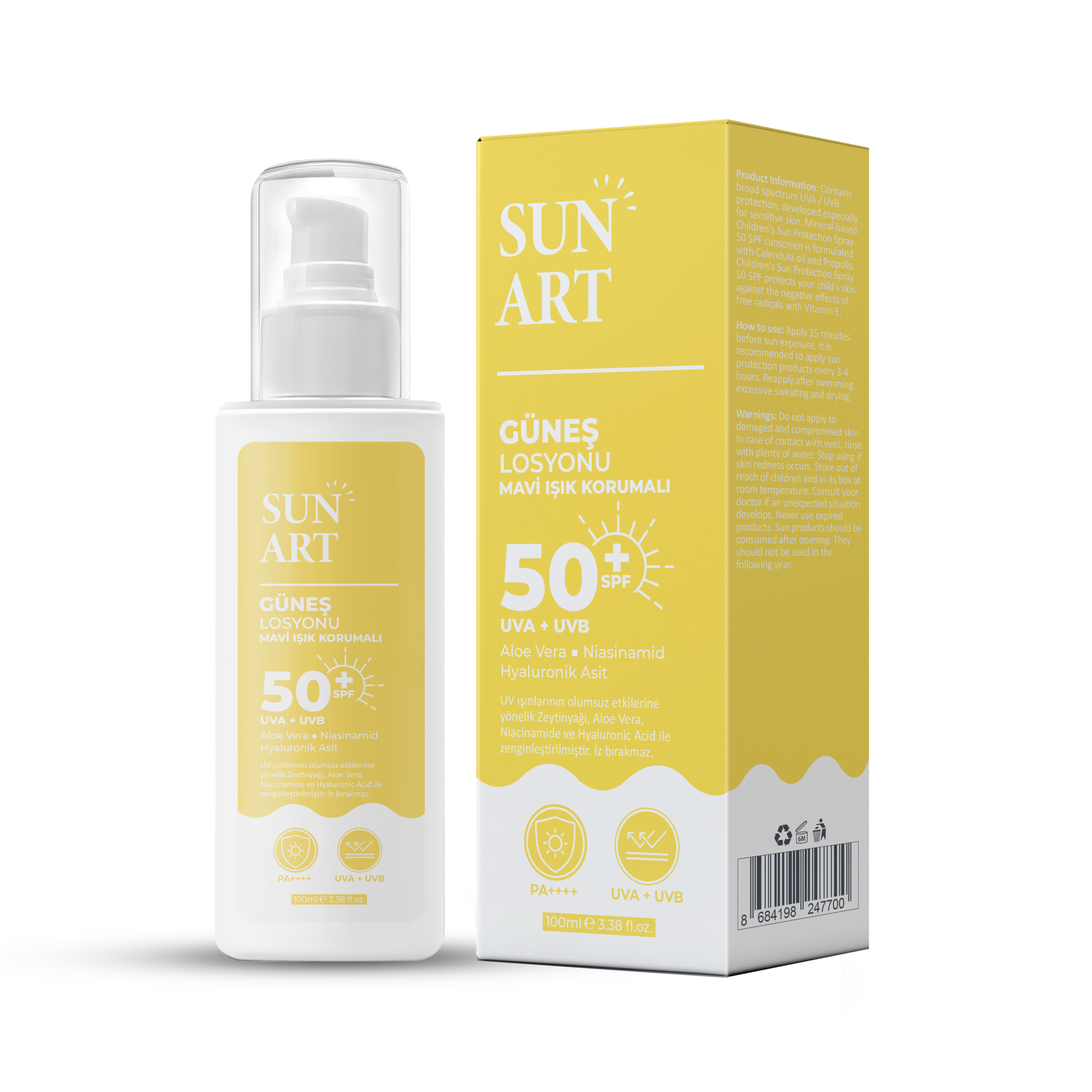 Sunart Güneş Losyonu SPF50+ 100 ml