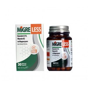Migreless Koenzimq 10 Vitamin B2 ve Magnezyum İçeren Takviye Edici Gıda 30 Bitkisel Kapsül Net 27.3 gr