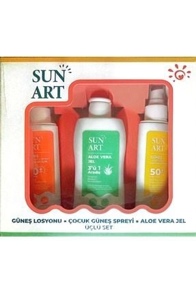 Sunart Güneş Set - Losyon SPF50+ 100 ml + Çocuk Spreyi 100 ml + Aloe Vera Jel 200 ml