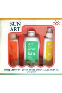 Sunart Güneş Set - Losyon SPF50+ 100 ml + Çocuk Spreyi 100 ml + Aloe Vera Jel 200 ml