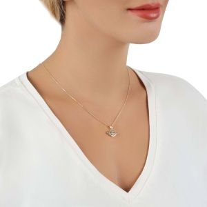 Göz Figürlü Renkli Zirkon Taşlı Kolye Gold