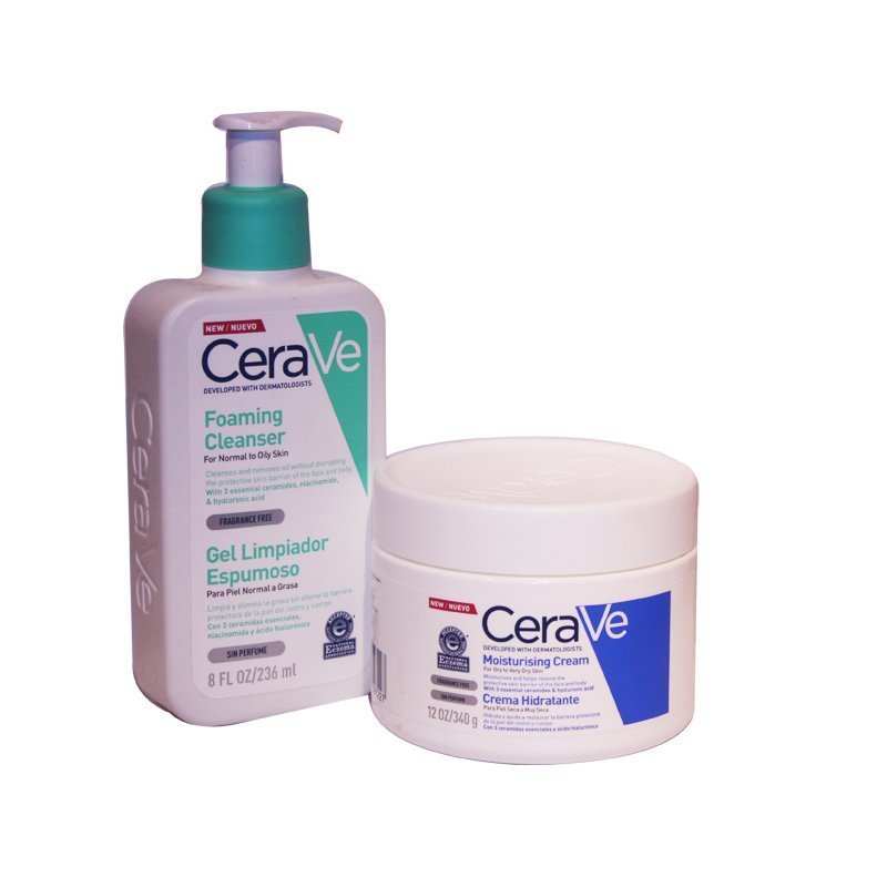 Cerave Nemlendirici Krem 340g + Köpüren Temizleyici 236ml Kofre
