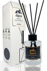 Ilgaz Home Fragrance Amber Oda Kokusu Bambu Çubuklu Amber Misk Çiçeği Kalıcı Oda Parfümü 120 ml