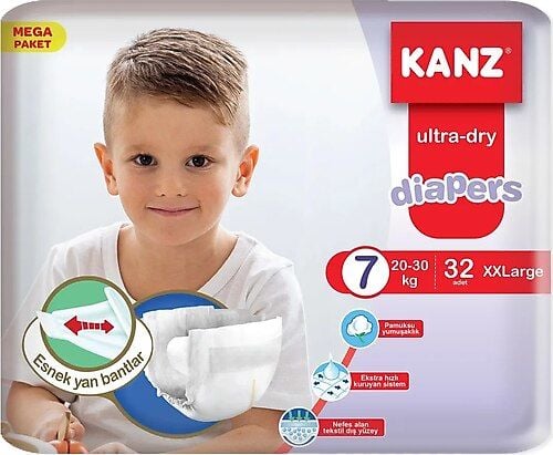 Kanz 7 Numara Bebek Bezi Belbantlı 20-30 kg 32'li xxLarge
