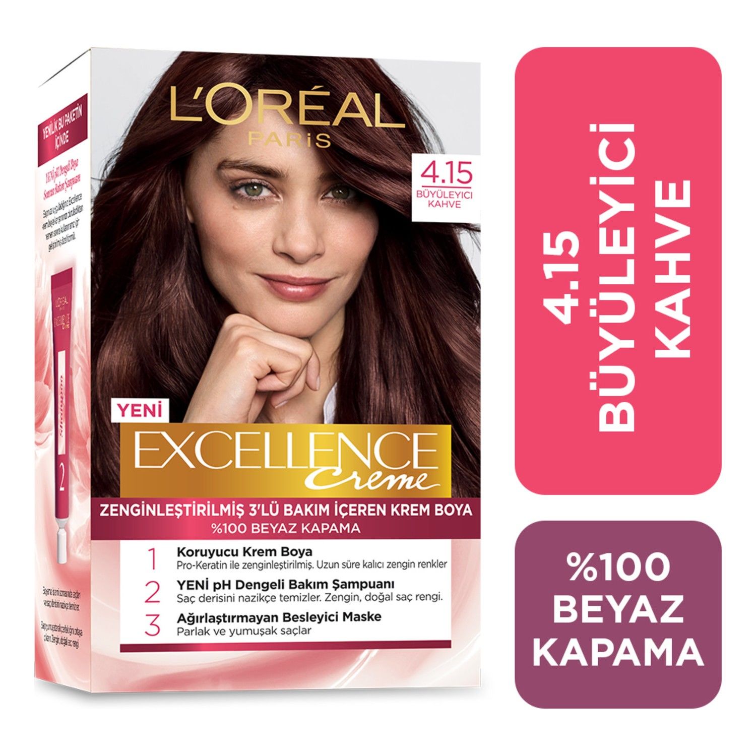 L'Oreal Paris Excellence Creme Saç Boyası - 4.15 Büyüleyici Kahve