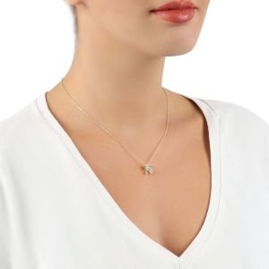 Dört Köşeli Tek Taşlı Zirkon Kolye Gold