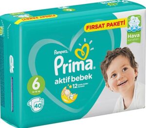 Prima Pampers Aktif Bebek Bezi Cırtlı No: 6 13-18 kg 34'lü