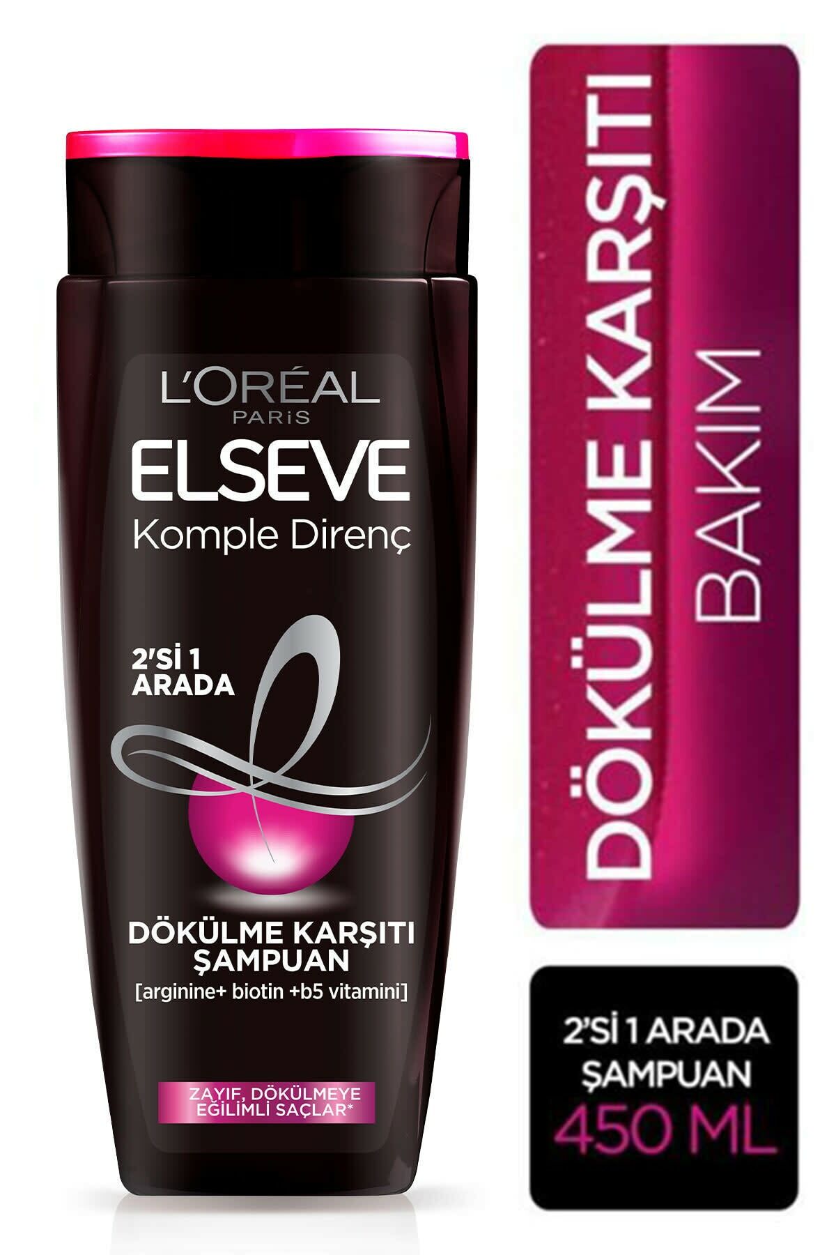 Elseve 2 In 1 Dökülme Karşıtı Şampuan 450 ml + Carbon Protect Sprey Deodorant 100 ml