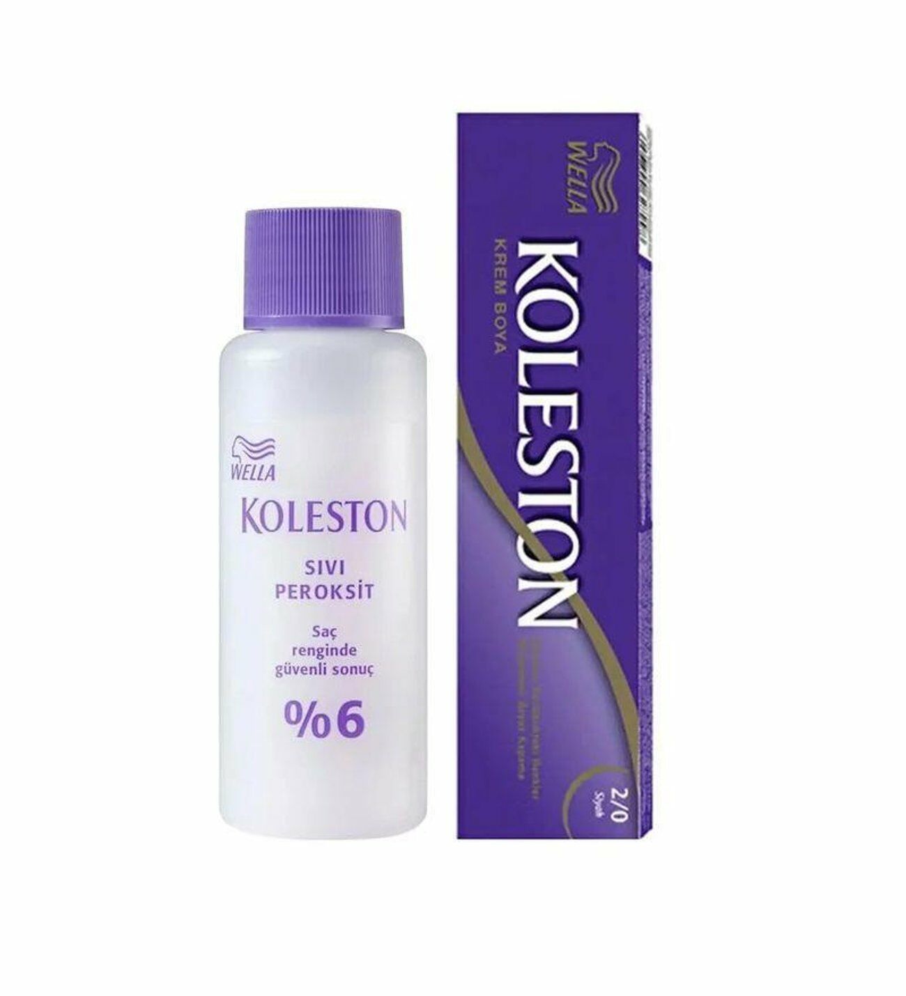 Koleston Krem Tüp Saç Boyası - 2,0 Siyah + %6 Peroksit Seti