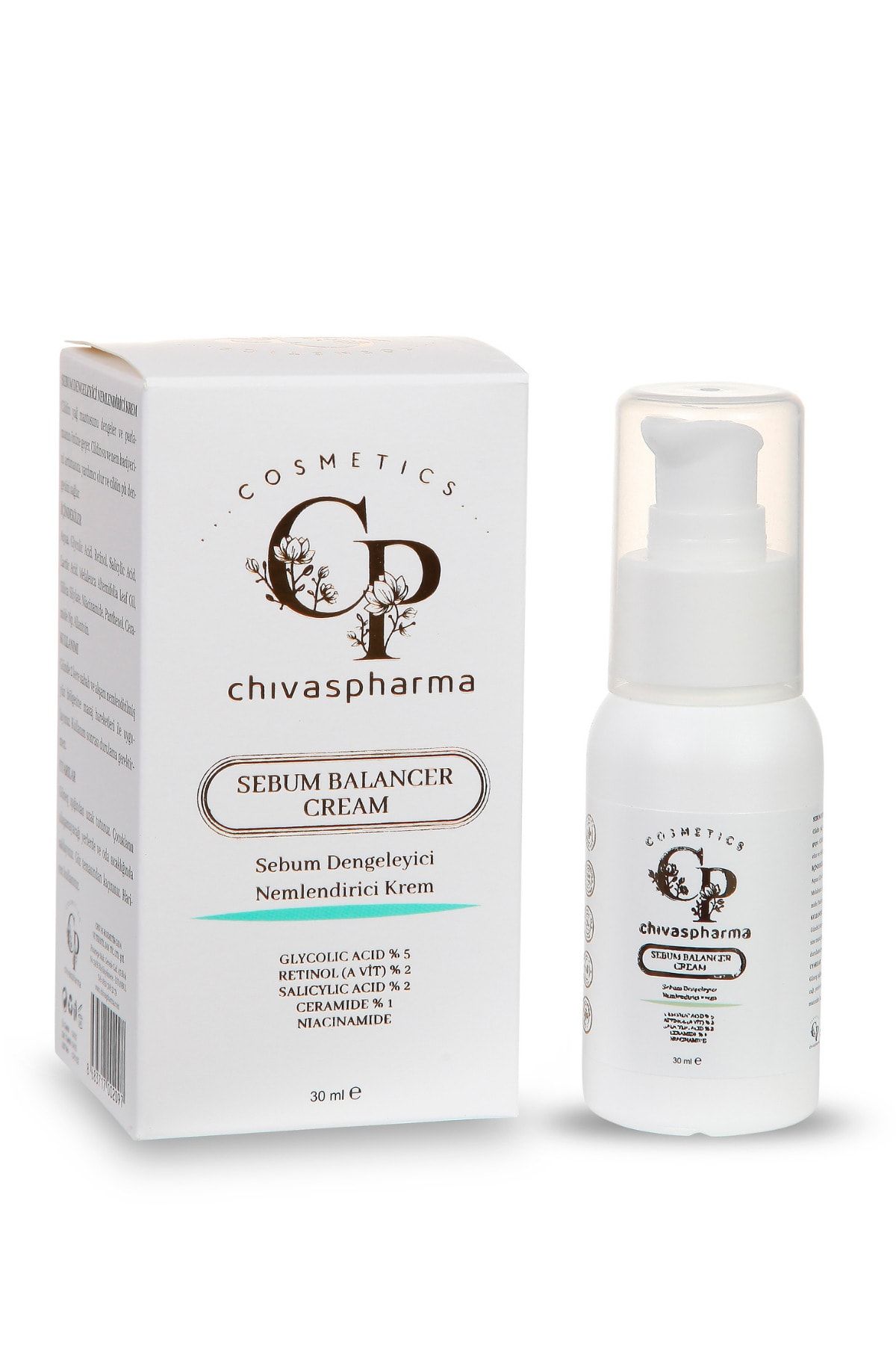 Chivaspharma Leke Karşıtı Gözenek Sıkılaştırıcı Sebum Dengeleyici Nemlendirici Krem 30 ml
