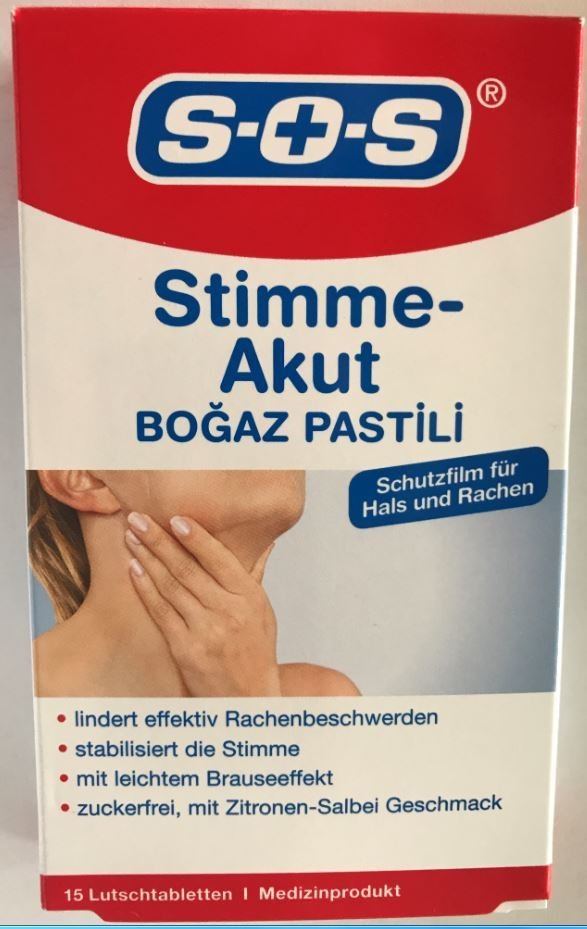 SOS BOGAZ PASTILI 15 TABLET