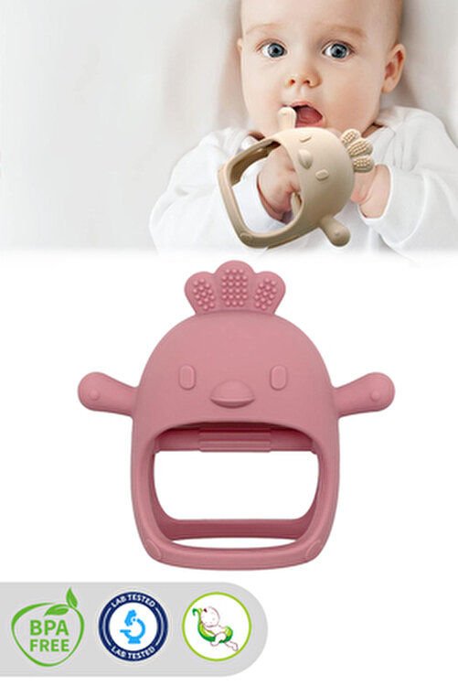 Meleni Baby Yenidoğan Silikon Bebek Diş Kaşıma Eldiveni - Pembe