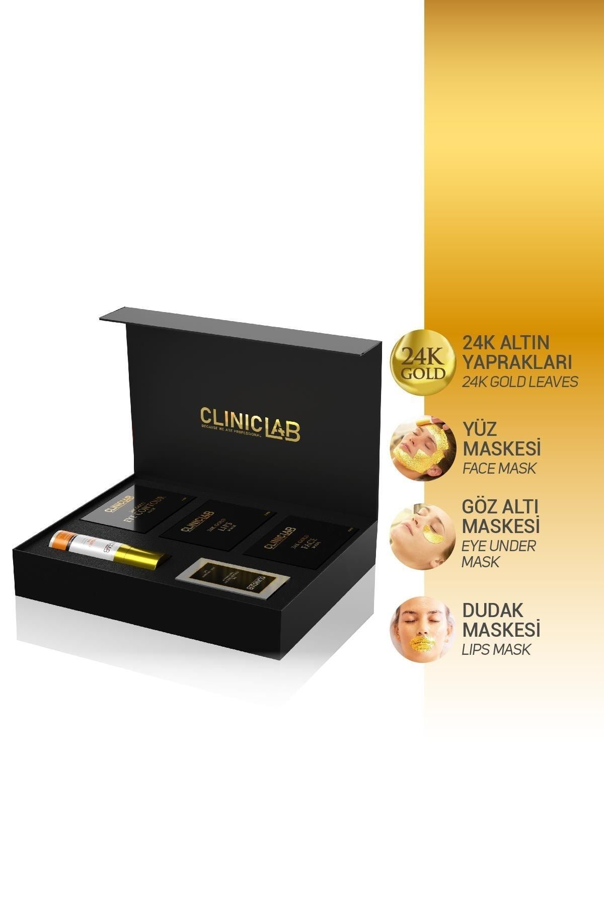 Cliniclab Golden Beauty Professional Set (30 ml Mask Base + 3 Face Eye Lip)