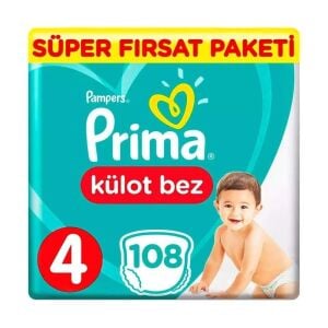 Prima Külot Bebek Bezi Aylık Fırsat Paketi 4 Beden 108'li
