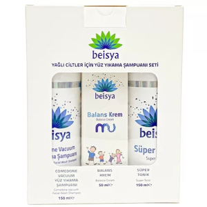Beisya Yağlı Ciltler İçin Yüz Yıkama Şampuanı Seti - Şampuan 150 ml + Krem 50 ml + Tonik 150 ml