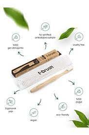 T-brush Nano Vegan Bambu Diş Fırçası Ultra Soft Hassas Dişler İçin Beyaz