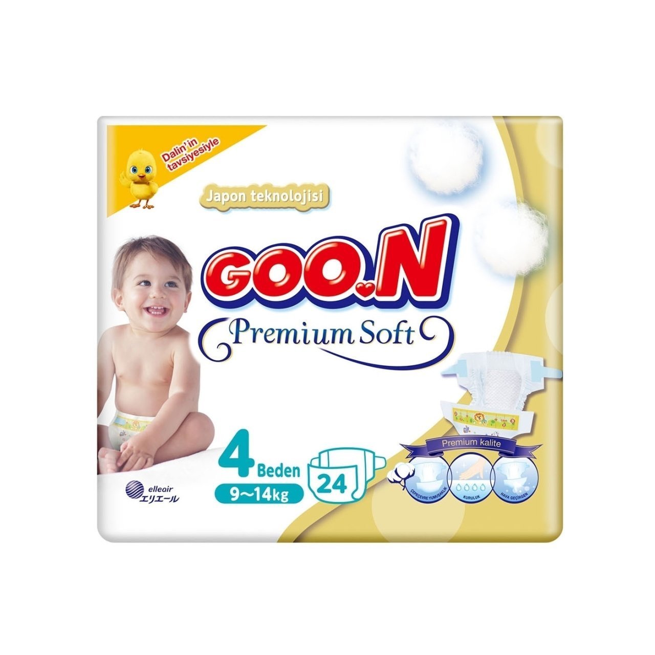 Goon Premium Soft Külot Bez Beden:4 9-14 kg 24 Adet