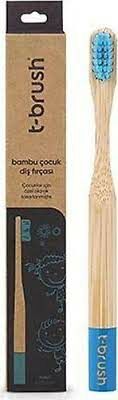 T-brush Vegan Bambu Çocuk Diş Fırçası Yumuşak Mavi